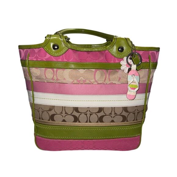 RARE Vintage Y2K Coach Limited Edition Signature Bleecker Leather Daisy Tote Bag